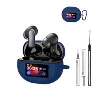 for TOZO NC20 Pro/NC20 Case Cover, Full Protective Silicone Skin Cover for TOZO NC20 Pro/NC20,with Keychain & Lanyard and Cleaner Kit, Front LED Visible, Blue