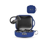 for TOZO openEgo Wireless Earbuds,daunke Soft Silicone Protective Cover,Skin Case with Carabiner,Full Protection,Blue