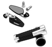 For TRANSALP 650 700 600 VH/VJ/VK/VL/VM/VN/VP/VR/VS/VT/VV/VW/VX Motorcycle Rear View Handle Bar End Side Rearvie(Silver)
