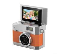 For Travel-Friendly Compact for MINI Camera with High Definition Lens and Flip Screen, Charging, Designed for Vlogging and On-the-Go Photography (Orange)
