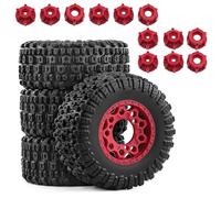 For Traxxas For Slash For ARRMA For Senton 1/10 RC Car Short Course Tires Wheels Set Truck Off Road 12 14 17mm Hex Hub With 3 Adapters Rc Drift Cars Parts