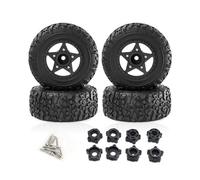 For Traxxas For Slash For Arrma For Senton For Vkar For Scx10 4pcs 109mm 1/8 1/10 Tire With 12mm 14mm 17mm Wheel Hex Rc Car Parts Replacement RC Rims Hubs Tire(Black)