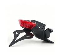 For Trident 660 2021- Motorcycle Rear Chain Cover Short Tail Bracket License Plate Alignment Light LED Motorcycle Number Plate Holder(Red LED)