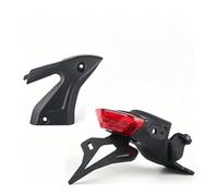 For Trident 660 2021- Motorcycle Rear Chain Cover Short Tail Bracket License Plate Alignment Light LED Motorcycle Number Plate Holder(1 Set - Red)