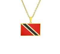 For Trinidad and For Tobago Stainless Steel Map Pendant Necklaces Map Jewelry Gold Color Items Bridal Women Man Party Gifts Jewelry (Model 5)