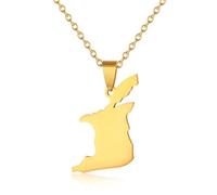 For Trinidad and For Tobago Stainless Steel Map Pendant Necklaces Map Jewelry Gold Color Items Bridal Women Man Party Gifts Jewelry (Model 3)