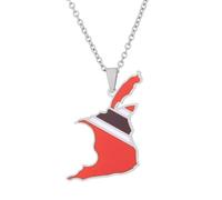 For Trinidad and For Tobago Stainless Steel Map Pendant Necklaces Map Jewelry Gold Color Items Bridal Women Man Party Gifts Jewelry (Model 2)