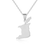 For Trinidad and For Tobago Stainless Steel Map Pendant Necklaces Map Jewelry Gold Color Items Bridal Women Man Party Gifts Jewelry (Model 4)