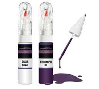 For TRIUMPH IMPERIAL PURPLE KF + Clear Coat Touch Up Paint Lacquer Fix Kit