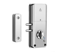 For TTlock Compatible For Smart Door Lock for Wood Doors with Invisible Design, Multiple For Unlocking Options, and Real Time Mobile Notifications (Silver)