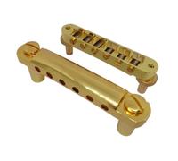 For Tune-O-Matic Guitar Fixed Saddle Bridge Tailpiece 1 Set Gold for ABR-1 for LP for SG Electric guitars Replacement parts(Bridge Tailpiece Set)