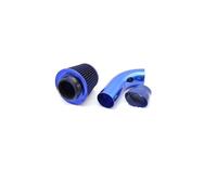 FOR Turbo Universal Cold Intake Kit With Filter 76mm Car Automobile Rubber Hose High Power Induction Intake Pipe Intake Pipe Hose Car(All Blue)