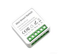 For Tuya-Compatible for mini Pass-Through Smart Switch Module WiFi Control Supports 1-Way or 2-Way Circuits Fits EU UK Wall Boxes 16A Max Remote App Scheduling Voice Assistant Inte