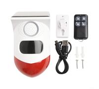for TUYA Compatible Solar Motion Sensor Alarm, 120dB Outdoor Security Siren with Remote, IP67 Waterproof PIR Detector, 4 Modes Night Flash for Home Farm Animal Deterrent