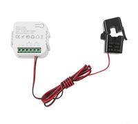 For Tuya For Smart Energy Power Meter 2 Channel with Clamp for WiFi Monitoring Voltage Current Frequency and Power Factor with Alarm for Load Optimization (White 1CT)