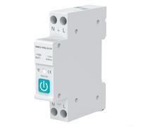 For Tuya Smart Circuit Breaker, 1P Din Rail Home Remote Control Switch with 3 Timing Modes and Remote App & Voice Control and Power-off Memory(16A)