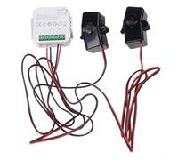 for tuya Smart Energy Meter Bidirectional Dual Channel with for ct Clamp Wifi Electricity Usage Monitor for Grid Tie White 10x10cm(2 Way)