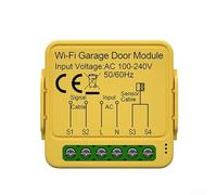 For Tuya Smart Garage Door Opener WiFi Controller APP Remote Voice Control Compatible With for alexa Timer Scheduling Real-Time Security Notification Activity History Yellow Plastic(Wifi)