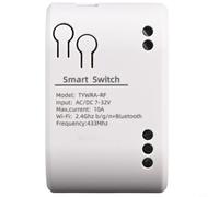 for tuya Smart Relay Switch 1 Way WiFi Controller for Electrical Devices with Wireless RF433 Remote Adjustable Timing Settings Dual Wiring Methods DC 12V Compatible White Housing 7.2x4.5cm