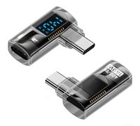 for Type C to for Type C Adapter 140W PD3.1 EPR Quick Charge Dongle with Power Meter 40Gbps Transfer 8K Output for Gaming Console Blue(B)