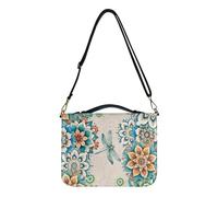 FOR U DESIGNS Boho Bible Cover with Strap PU Leather Bible Case Size 2XL Bible Bags Dragonfly Floral Bible Protective Church Bag Bible Purse