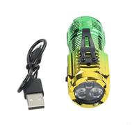 for Ultra Bright Pocket for torch 500lm Three Eye LED Flashlight USB-C Rechargeable Magnetic Base for Outdoor Spotlight Searchlight Silver(E)