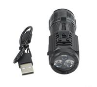 for Ultra Bright Pocket for torch 500lm Three Eye LED Flashlight USB-C Rechargeable Magnetic Base for Outdoor Spotlight Searchlight Silver(C)