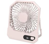 For Ultra Thin Foldable Desk Fan 6 Inch | USB Powered Quiet Digital Display | 3-Speed 180° Airflow | Portable Wall Mountable for Office Bedroom | White(Pink)
