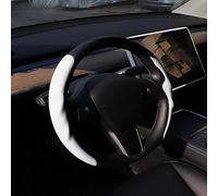for ultra Thin Suede Steering Wheel Cover 38cm Non-Slip for(Pearl White 38cm)