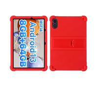 for UMIDIGI G1/ G2/ G3 Tab Ultra Case 10.1 inch Tablet with PC Kickstand, Soft Silicone, Washable, Thickened Corner Shockproof, Red