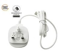 For UMIDIGI X TYPE C 3 Pin Strong Rapid Rigid Fast Mains Charger Adapter for UMIDIGI Power 3 / UMIDIGI A7 Pro (WHITE)