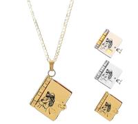 For Unbiological Daughter - Love You Always & Forever Book Necklace, My Incredible Daughter Book Necklace, Adjustable My Little Star Book Necklaces with 6 Pages of Engraved Information