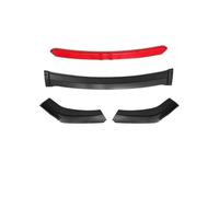 For Universal Car Front Bumper Lip Splitter Detachable Bumper Chin Spoiler Car Exterior Parts Accessories(Matte Black and Red)