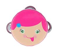 for Universal for Percussion Instrument Colorful 4in Tambourine with 3 Pairs Of Metal Bells, Music Teaching (4-inch girl)