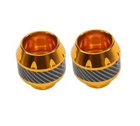 For Universal Motorcycle Wheel Protection Pad Motorbike Crash Protectors Alloy Motocross Falling Front Fork Slider Cups Motorcycle Foot Pegs(Golden)