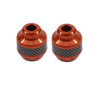 For Universal Motorcycle Wheel Protection Pad Motorbike Crash Protectors Alloy Motocross Falling Front Fork Slider Cups Motorcycle Foot Pegs(Orange)