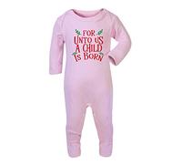 for Unto us a Child is Born [BCX] Baby Romper Jumpsuit with feet, 3-6 Months, Pastel Pink