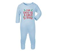for Unto us a Child is Born [BCX] Baby Romper Jumpsuit with feet, 6-12 Months, Pastel Blue