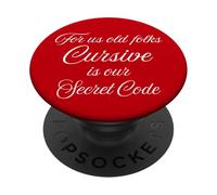 For Us Old Folks Cursive Is Our Secret Code Retro Fun PopSockets Adhesive PopGrip