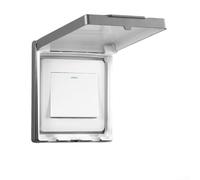for Use Ultra-Thin Waterproofed Socket Cover 86 Type Plastic Protective Box for Light Outdoor Switch Weatherproof 90x90x10mm for Indoor Protection for Electrical Outlet (Gray)