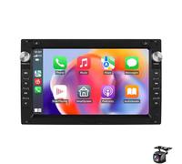 for V-W Volk-swagen Seat Golf Passat Jetta Polo Android14 Car Stereo 7 Inch Double Din Radio Wireless CarPlay Android Auto Bluetooth GPS Navi WiFi FM HiFi SWC+Backup Camera&MIC(Color:8 CORE 4+32G)