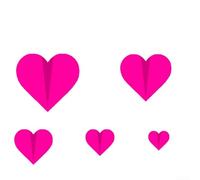 For Valentines Day and Wedding Decoration 3D Heart Wall Stickers, Made from Waterproof PET Material, Various Sizes Available for Flexible Wall Design (A)