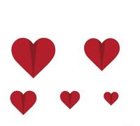 For Valentines Day and Wedding Decoration 3D Heart Wall Stickers, Made from Waterproof PET Material, Various Sizes Available for Flexible Wall Design (C)