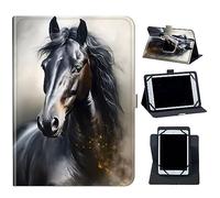 for VASTKING KingPad K10 / Z10 10 inch Tablet Case,Mxfdegf 360 Degree Rotating Stand and Magnetic Closure Case for Vastking KingPad K10 Pro/MARVUE Pad M10 10.1 inch Tablet,Cool Animal Horse
