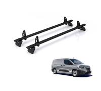 For Vauxhall Combo 2018+ Roof Rack Rhino Kammbar Black 2 Bars