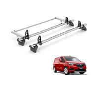 Rhino Roof Rack for Vauxhall Combo (2018+) 2x Steel Roof Bar & Ladder Roller [Only Fits Long (L2) Wheelbase] - Kammbar Fleet - GC2FL/KR37