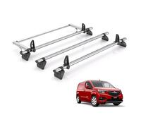 Rhino Roof Rack for Vauxhall Combo (2018+) 3x Steel Roof Bar & Ladder Roller [Only Fits Long (L2) Wheelbase] - Kammbar Fleet - GC3FL/KR37