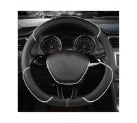 For Vauxhall For Corsa E 2014-2019 Carbon Fiber Leather Ultra-thin Sweat-absorbing Comfort Elastic Band Car Steering Wheel Cover Car Steering Wheel Cover(BlackWhite,D)