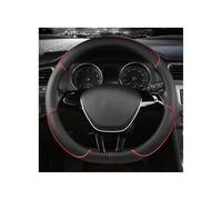 For Vauxhall For Corsa E 2014-2019 Carbon Fiber Leather Ultra-thin Sweat-absorbing Comfort Elastic Band Car Steering Wheel Cover Car Steering Wheel Cover(BlackRed,D)