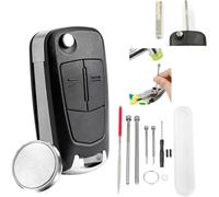 For Vauxhall Opel Key Fob 2 Buttons-Compatible with Astra H/Zafira/Tigra/Corsa/Vectra/Meriva/Insignia/Signum D Adam-Includes CR2032 Battery,Pin Removal Tools&Needle File